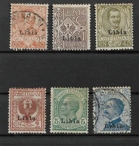 Vecchi Francobolli Italia 1912 -1918 Francobolli Italiani Soprastampati "Libia" - Foto 1 di 1
