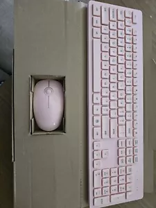 Round Keycap Keyboard & Mouse Bluetooth Combo Wireless Mechanical LIGHT PINK - Picture 1 of 3