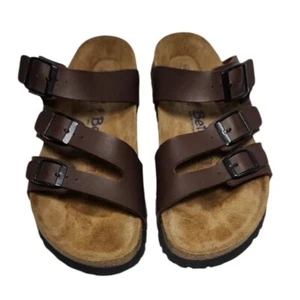 Sandalias Betula Birkenstock marrón imitación cuero 3 correas hebilla talla 39 - Imagen 1 de 11
