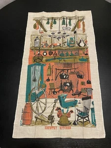 Vintage Signed Linen Kitchen Towel - New w/Tags - Overt Poland - Bild 1 von 3
