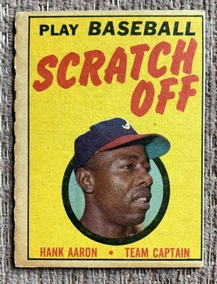 1970 Topps sin rayar rasguños Hank Aaron - Atlanta Braves Salón de la fama Foto 1 de 3