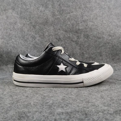 Converse Shoes Kids 3 Sneakers One Star Ox Junior Black Leather Trainer Lace Up - Image 1 of 4