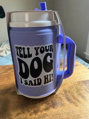 Taza Retro Divertida Termo Perro (Nueva) (Púrpura) (Sin BPA) Foto 1 de 4