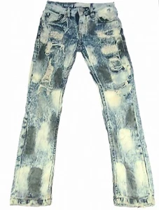 Evolution In Design Boys Distressed Jean's Blue/Black & White Size 10  - Picture 1 of 5