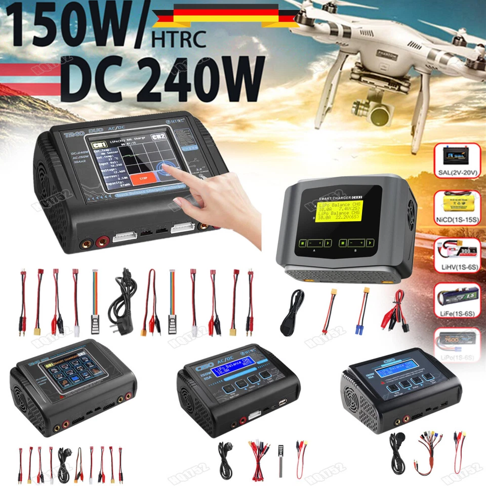 C150 T240 RC Akku Ladegerät Balance Ladegerät für LiPo LiHV LiFe Lilon NiCd PB - Bild 1 von 4