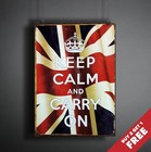 KEEP CALM AND CARRY ON POSTER A3 A4 * UK FLAG UNION JACK WORLD WAR 2 VINTAGE ADS