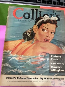 1940 SEP 7 COLLIER'S MAGAZINE - Coke ad- Agatha Christie-Margery Allingham  VG - Picture 1 of 7