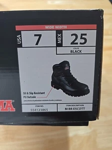 BRAHMA Escott Men Slip & Oil Resistant Soleplate Work Boot Black Size 7W - Picture 1 of 5