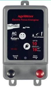 AgriOtter Electric Fence Energizer 40 Acre 10 miles 2 in 1 Powered by Battery... - Picture 1 of 7