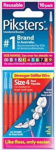 Interdental Brush - Brushes for Cleaning between Teeth (10 Pack, Size 4 (Red)) - Picture 1 of 12