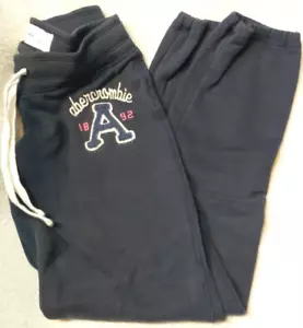 Abercrombie Kids Logo 18A92 Girls Drawstring Jogger Sweatpants Size L Gray A28 - Picture 1 of 5