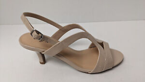Easy Street Bree Heeled Sandals, Nude Patent, Women's 6.5 Narrow