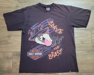 Camisa Grande Harley Davidson Tasmania Devil Taz Brave the Beast 1993 RARA De Colección Foto 1 de 4