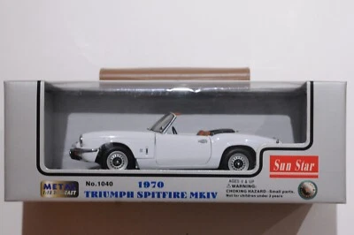 RARE SUN STAR 1970 TRIUMPH SPITFIRE MKIV WHITE SCALE 1:18 DIECAST 1040 - Image 1 of 4