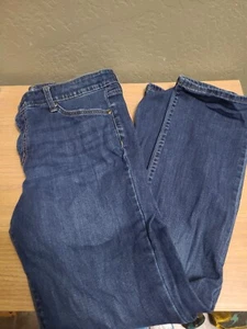 St Johns Bay Jeans 12 Womens Regular Size Blue Denim Straight Leg Dark Wash - Picture 1 of 4