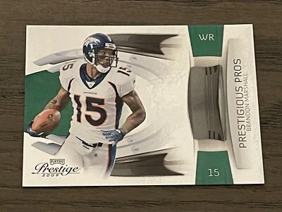 2009 Playoff Prestige Prestigious Pros Green Brandon Marshall #7 Broncos /500 - Image 1 of 2