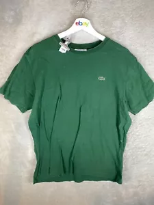 Lacoste Casual T-Shirts Top Size M Mens Green Logo Short Sleeve - Picture 1 of 10