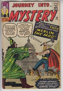 JOURNEY INTO MYSTERY THOR # 96  VG  MERLIN STORY  JACK KIRBY COVER  CENTS  1963