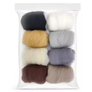 8 Pack Needle Felting Wool Roving 10g x 8 Colors 80g Merino Wool 19 Microns (B) - Picture 1 of 8