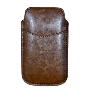 PU Leather Card Slot Pull Tab Case Cover Pouch For Various Mobiles - Brown (S) - Picture 1 of 1