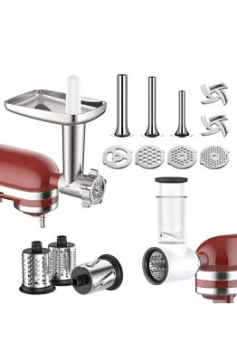 Meat Grinder&Slicer Shredder Attachments for KitchenAid Stand Mixer Metal
