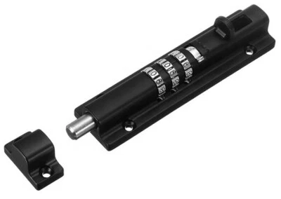 Heavy Duty Combination Sliding Bolt Lock Gate Shed Door Garage Black  - Image 1 of 4