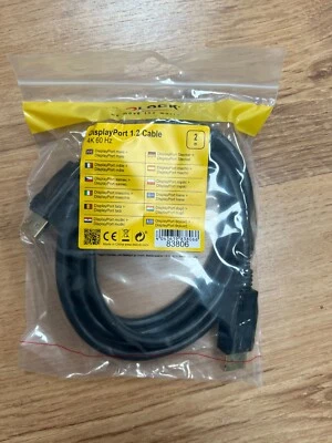 Delock DisplayPort 1.2 Cable  DP 4K 60Hz  2m !! NEU !! - Bild 1 von 2
