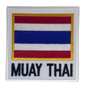 Muay Thai Patch (3.5") Iron/Sew-on Badge Thailand Flag Crest Emblem Kickboxing - Picture 1 of 3