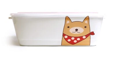 Керамическая коробка для бенто для микроволновой печи с уплотнением прямоугольной формы с разделителями - Изображение 1 из 4