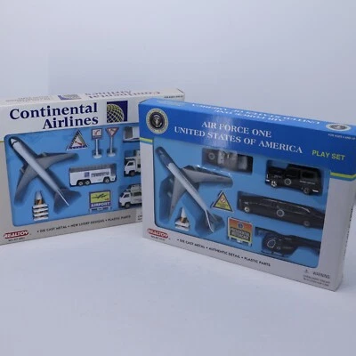 Lote de 2 juegos fundidos a presión de metal Realtoy Continental Airlines y Air Force One Foto 1 de 4