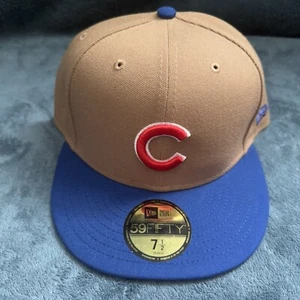 New Era 59Fifty Chicago Cubs Brown/Blue Rare Fitted Hat Size 7 1/2 - Picture 1 of 5