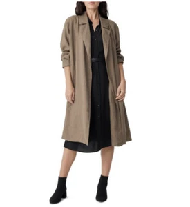 Eileen Fisher 100% Organic Linen tan trench Coat Size Tag L, listing XL NWOT - Picture 1 of 4