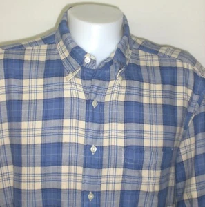 Brooks Brothers Men’s XL Sport Shirt Blue Beige Plaid Long Sleeve Button Down - Picture 1 of 9