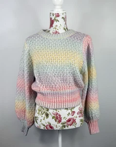 Steele women's jumper jagger knit rainbow long sleeve cotton wool Size XS - Picture 1 of 11