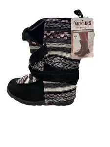 Muk Luks Womens Wool Water-Resistant Mid-Calf Winter Boots Shoes Black Size 6 - Picture 1 of 4