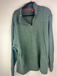 Izod 1/4 Zip Pullover Sweater Mens Size XXL Green Long Sleeve - Picture 1 of 6