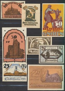 Dinero de Reuter - 18x dinero de emergencia - Diferentes ciudades - Lote - Imagen 1 de 2