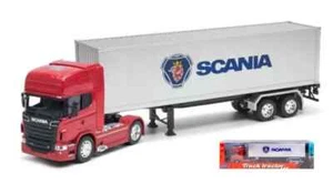WELLY TRANSPORTER  1:32 DIE CAST CAMION CON RIMORCHIO SCANIA V8 R730  ART  32671 - Foto 1 di 1