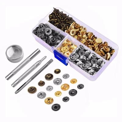 69 Pieces Metal Snap Button Tool Kit for Jackets Clothes Clothing Bags Shoes DIY - Image 1 of 4