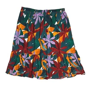 ELOQUII Elements Smocked Elastic Waist Tiered Floral Maxi Skirt Plus Size 26/28 - Picture 1 of 8