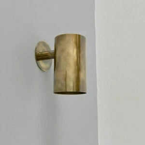 Cylinder Light Wall Sconce in Raw Brass Italian Mid Century Lamp - Picture 1 of 6