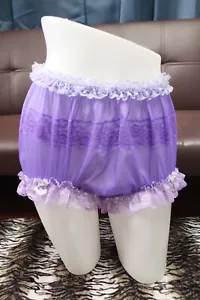 #B88 2XL/ElasticW.24-42" Vintage Style Purple Nylon Full Brief Panties Knickers - Picture 1 of 7