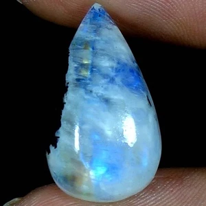 100% Natural Rainbow Moonstone Pear Cabochon Gemstones 16.35Cts. 13x 22x 07mm - Picture 1 of 3