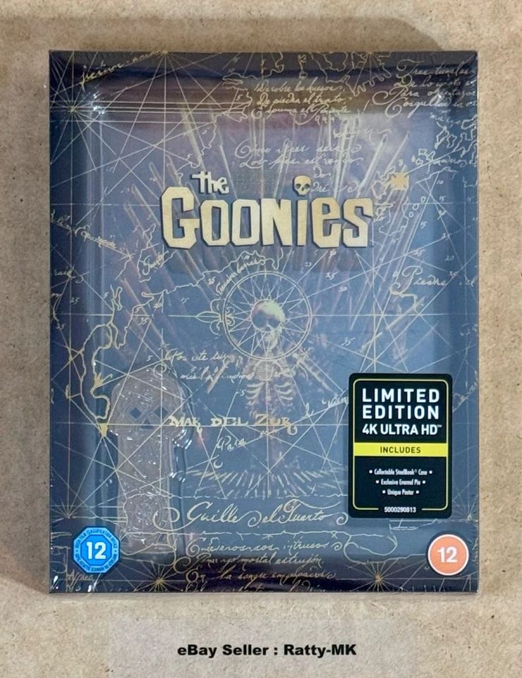 Limited The Goonies Titans of Cult 4k Ultra HD Steelbook Poster Enamel Pin