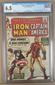 Tales of Suspense #59 (Marvel 11/1964) CGC 6,5 FN+ 1er solo SA Capt America - Imagen 1 de 4