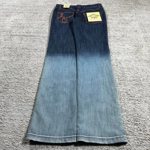 NWT Punk Grunge Flare Bottom Y2K 2000’s Skater Faded Johnny Girl Denim Jeans - Picture 1 of 7