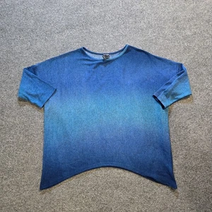 Clara Sun Woo Top Damen Größe Medium Blau Ombre Streifen Strick Kastig Stretch Freizeit - Bild 1 von 9