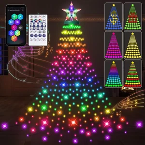 Luci per Albero di Natale Intelligenti con Anello da Interno Esterno, 6,6FTx16 Stringa 320 LED... - Foto 1 di 8