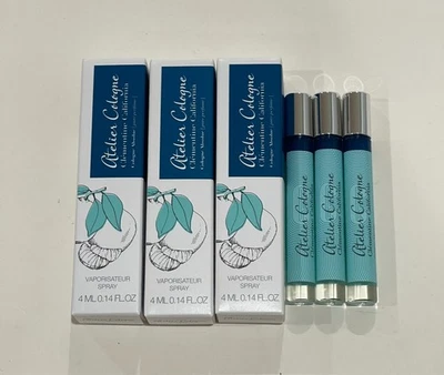 3 x Perfume puro Atelier Cologne Clementine California .14 fl oz / 4 ml viaje Foto 1 de 4