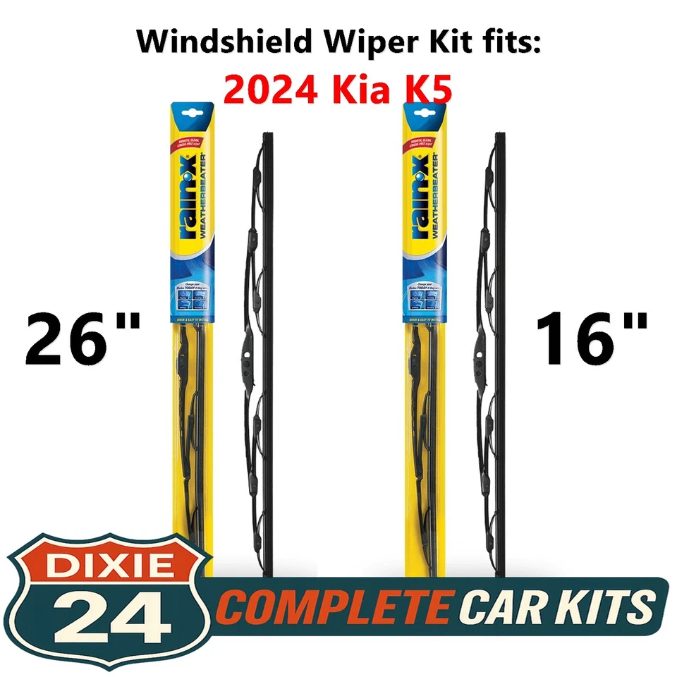 Rain-X Weatherbeater Windshield Wiper Kit fits: 2024 Kia K5 (26" & 16") Foto 1 de 4